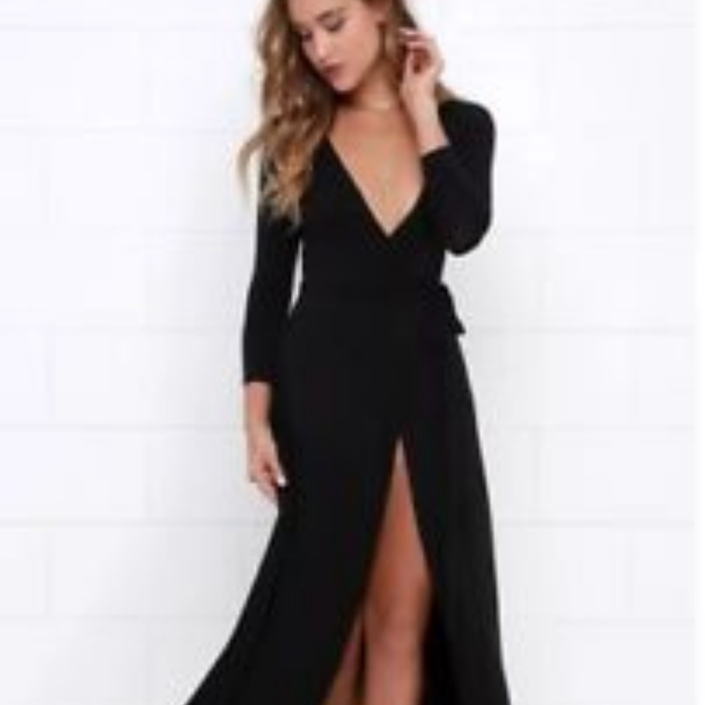 Black Maxi Wrap Dress